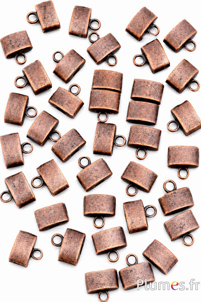 Metallanhänger - 10 mm x 5 mm, Loch 3 mm - bronze